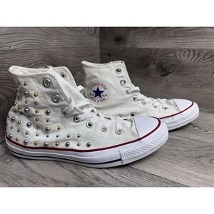 Converse Womens Size 8 ALL STAR Studded High Top Sneakers Chuck Taylor Shoes